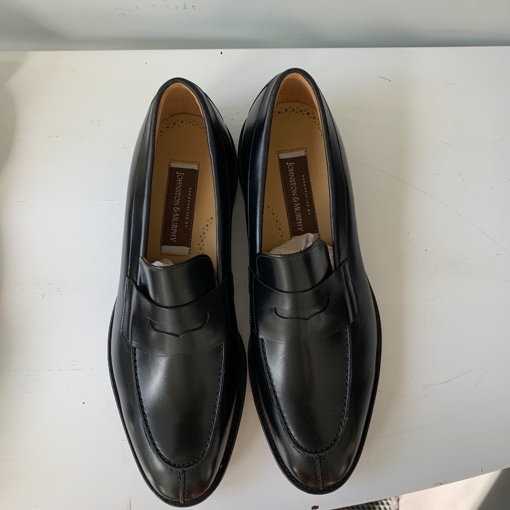 Johnston and Murphy black loafers
